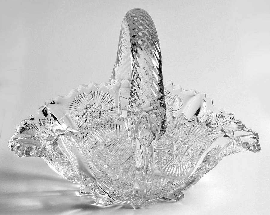 Paneled Thistle Clear 6" Basket by Unknown Manufacturer-1