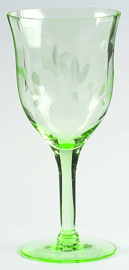 UNK1584 Green Water Goblet by Unknown Manufacturer-1