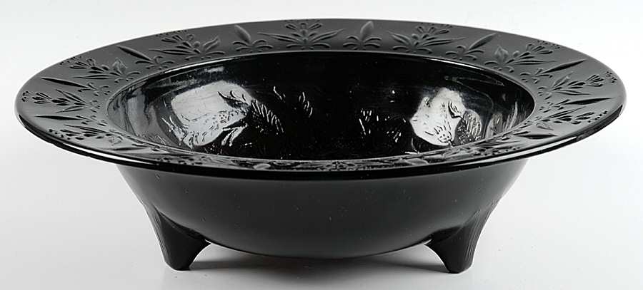 Rose and Thorn Black 11" Large Fruit Bowl by US Glass-1