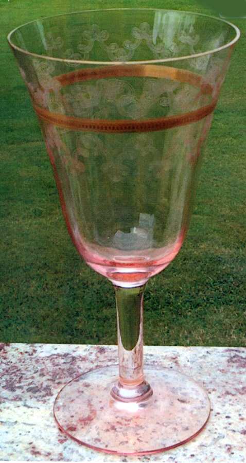 UNK6752 Pink Water Goblet by Unknown Manufacturer-1