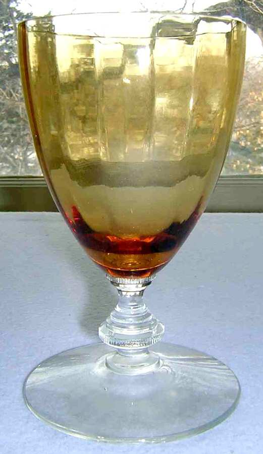 UNK3440 Amber Water Goblet by Unknown Manufacturer-1