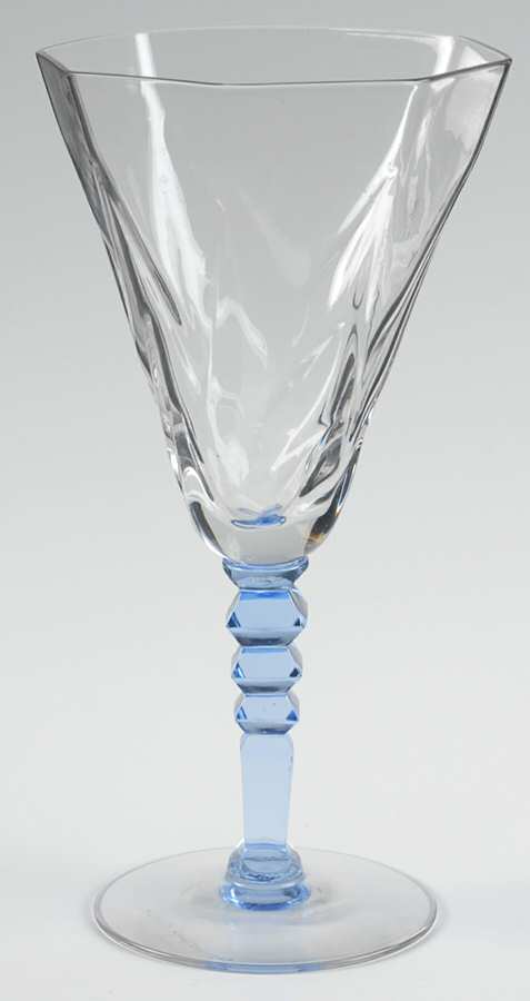 Aztec Light Blue Water Goblet by Fry-1
