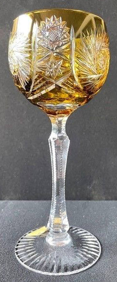UNK6858 Amber Water Goblet by Unknown Manufacturer-1
