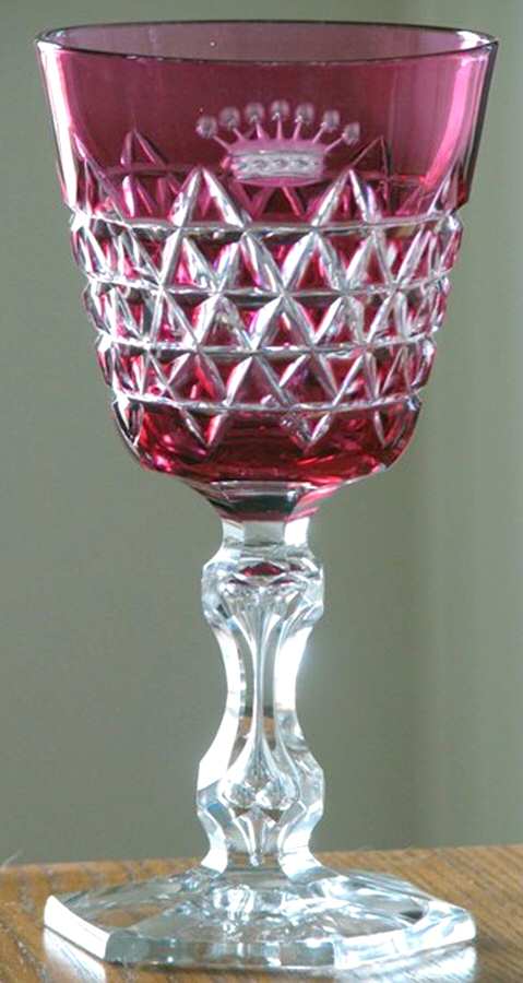 UNK7041 Cranberry Wine Glass by Unknown Manufacturer-1