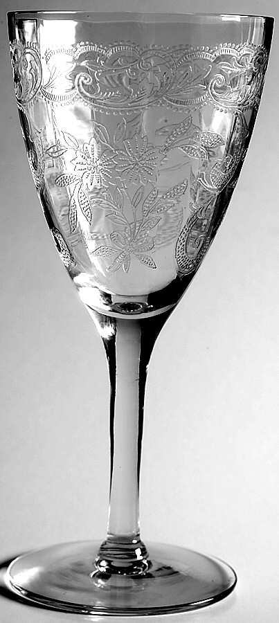 Rosalind Clear (Stem 13633) Water Goblet by Tiffin-Franciscan-1