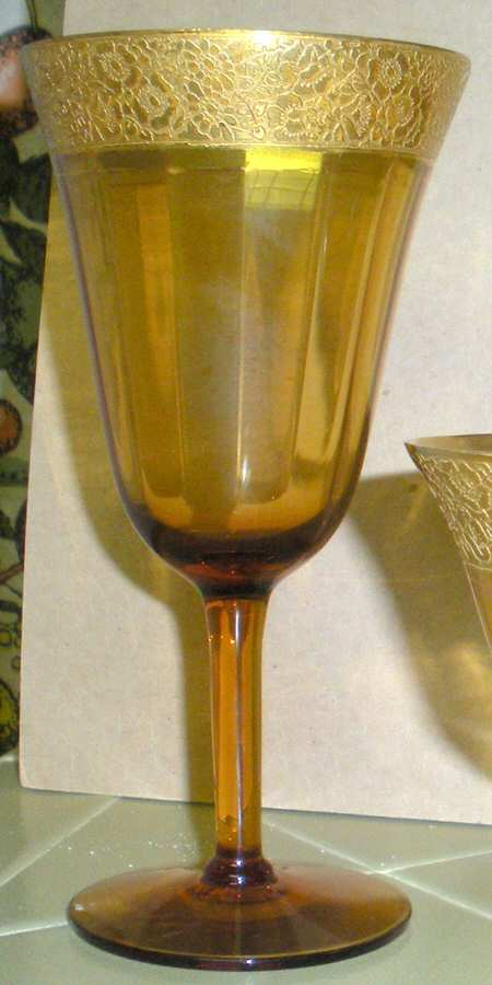 UNK1816 AMBER Water Goblet by Unknown Manufacturer-1