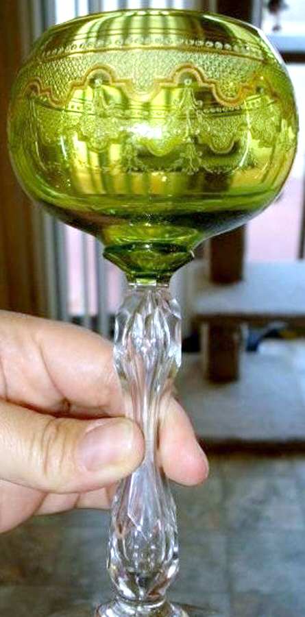 UNK3840 Chartreuse Wine Hock by Unknown Manufacturer-1
