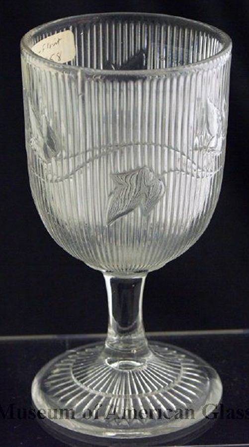 Ribbed Ivy Water Goblet by Hobbs Brockunier-1