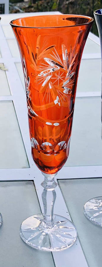 Unk7636 Orange Fluted Champagne by Unknown Manufacturer-1
