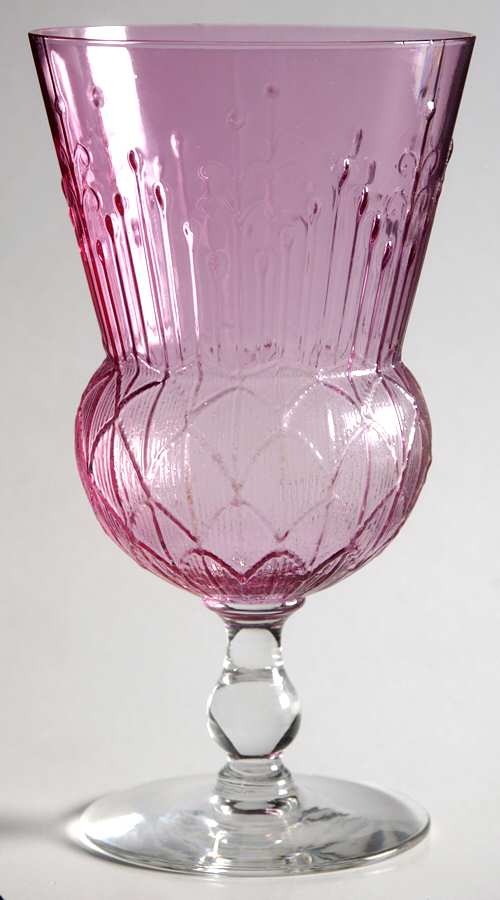 UNK7706 Cranberry Water Goblet by Unknown Manufacturer-1