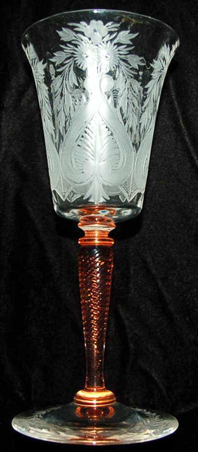 UNK734 Clear (Gray Cut) Water Goblet by Unknown Manufacturer-1