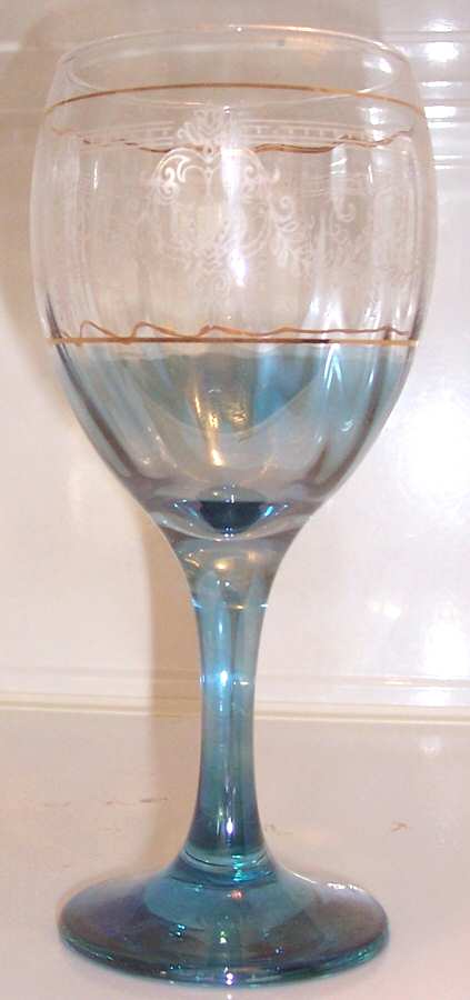 UNK3298 Blue Water Goblet by Unknown Manufacturer-1