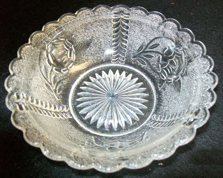 Hundred Leaved Rose Clear Small Fruit Dessert Bowl by Unknown Manufacturer-1