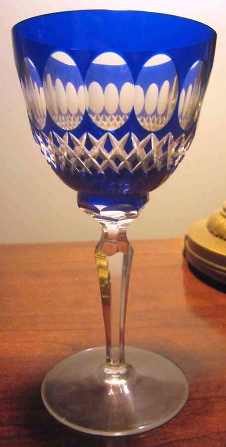 UNK8228 Cobalt Blue Wine Glass by Unknown Manufacturer-1