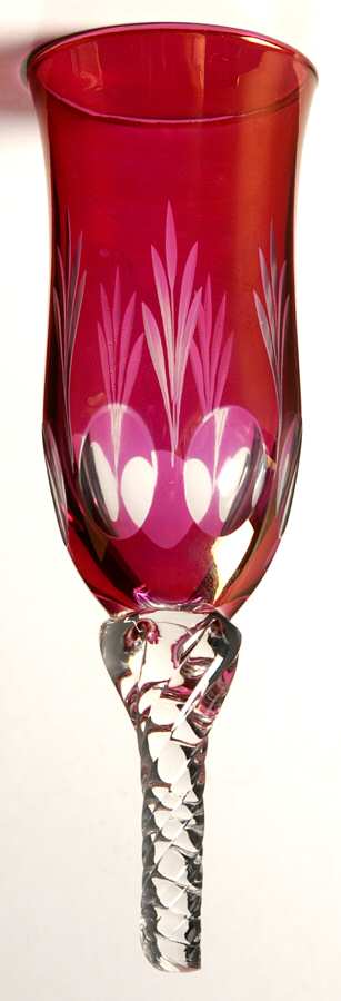 UNK9007 Ruby Fluted Champagne by Unknown Manufacturer-1