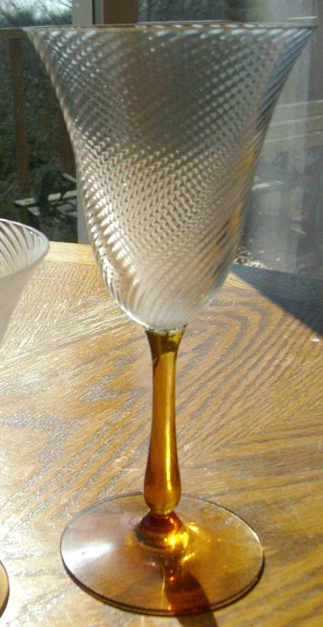 UNK2752 Amber Water Goblet by Unknown Manufacturer-1