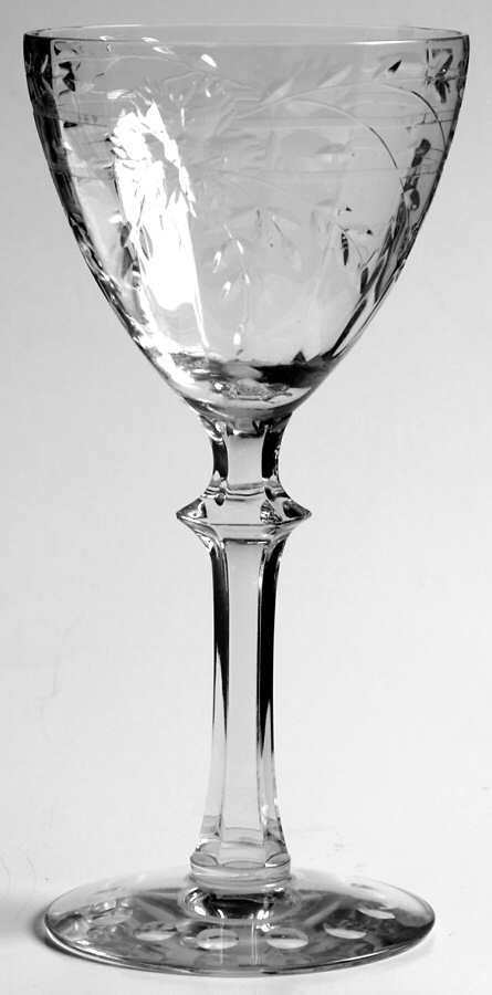 UNK4005 Clear (Cut Foot) Wine Glass by Unknown Manufacturer-1
