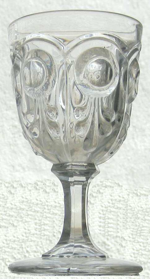 Bulls Eye and Fleur de Lis Water Goblet by Union Glass Company-1