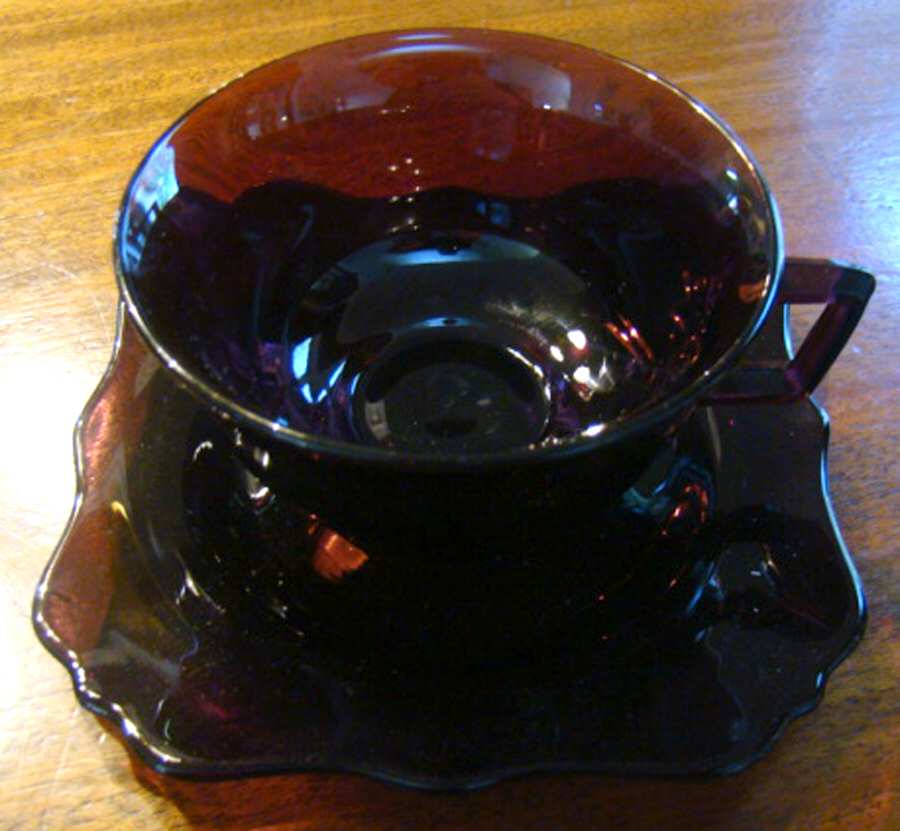 UNK2582 Amethyst Cup & Saucer Set by Unknown Manufacturer-1