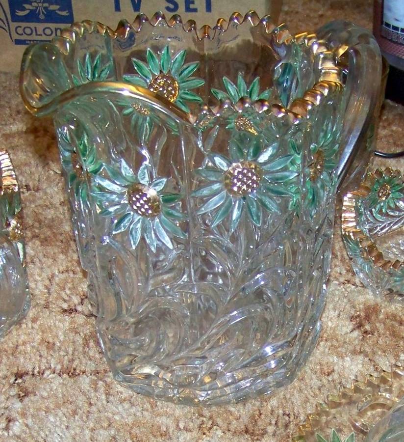 Intaglio Sunflower Pitcher by US Glass-1