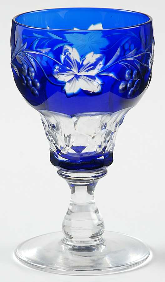 UNK9209 Cobalt Blue Wine Glass by Unknown Manufacturer-1