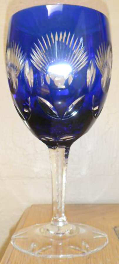 UNK9301 Cobalt Blue Water Goblet by Unknown Manufacturer-1