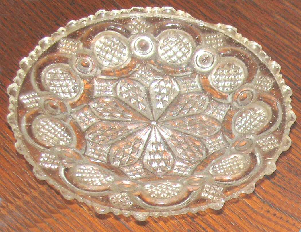 Lacy Roman Rosette Butter Pat by Unknown Manufacturer-1