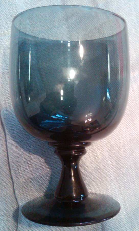 UNK839 (Peacock Blue) Water Goblet by Unknown Manufacturer-1