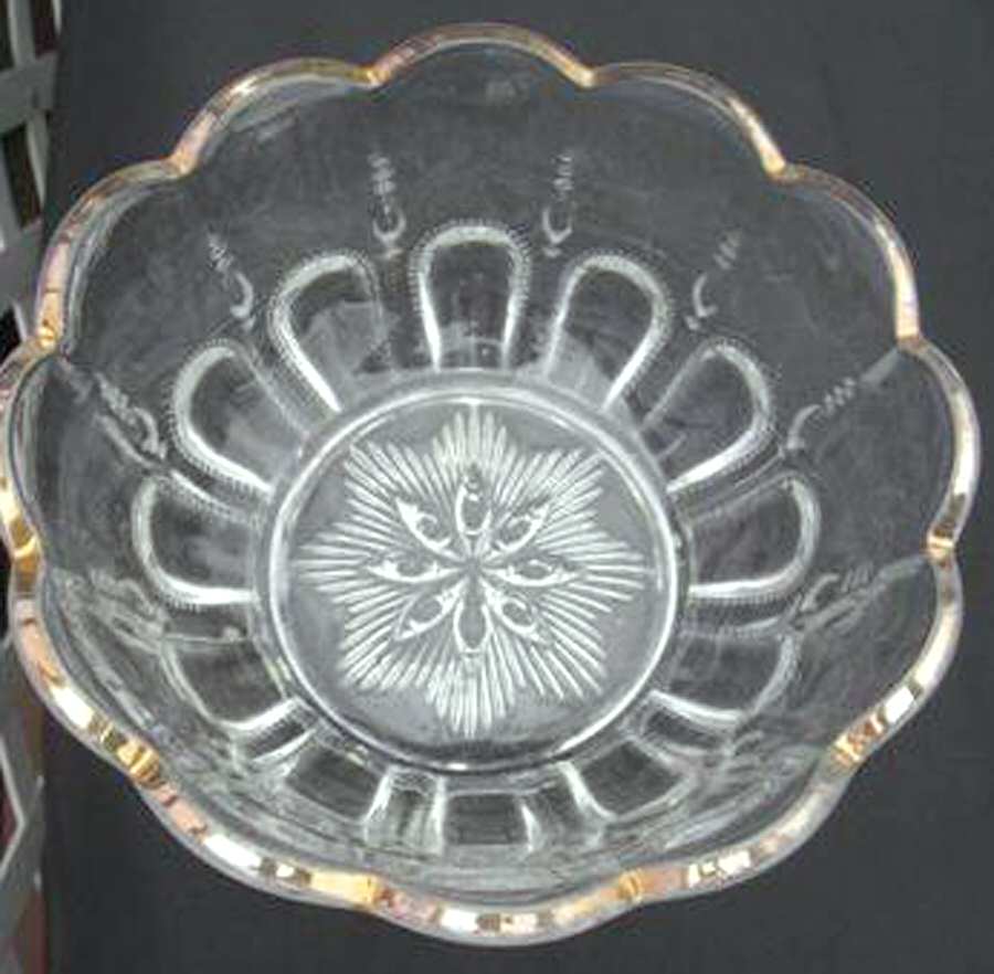 Michigan Gold Flashed Small Fruit Dessert Bowl by US Glass-1