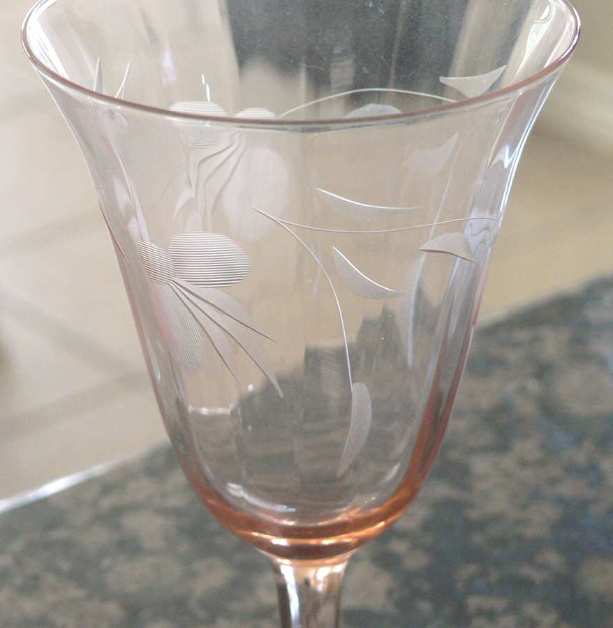 UNK5593 Pink Water Goblet by Unknown Manufacturer-1
