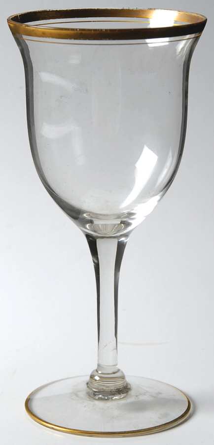 Wedding Band Clear (Gold Trim, Stem 3109) Water Goblet by Cambridge-1