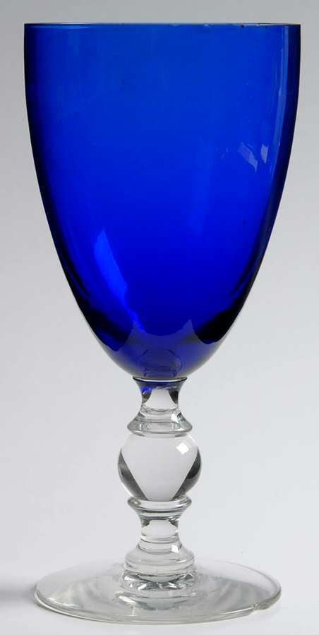 UNK198 Cobalt Blue Water Goblet by Unknown Manufacturer-1