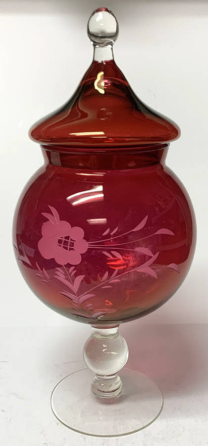 UNK10159 Footed Candy Dish & Lid by Unknown Manufacturer-1