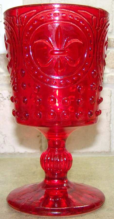 UNK9140 Red Water Goblet by Unknown Manufacturer-1