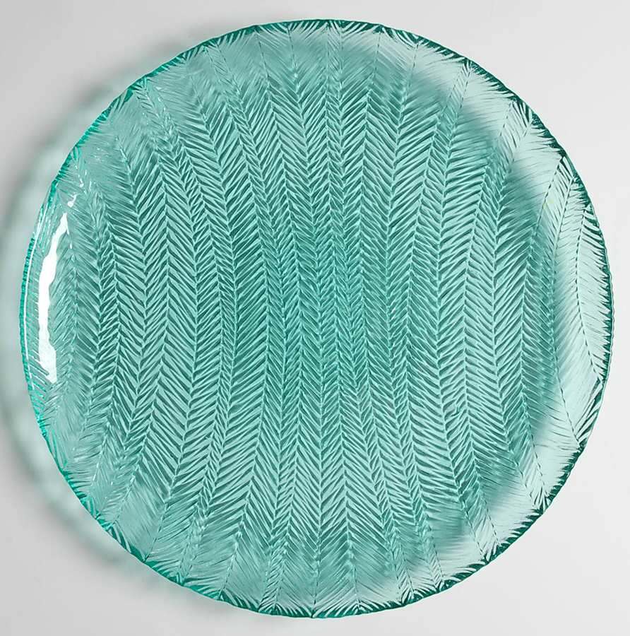 Herringbone Turquoise Dinner Plate by Arcoroc-1