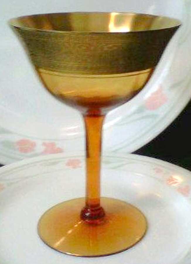 UNK5581 Amber Champagne/Tall Sherbet by Unknown Manufacturer-1