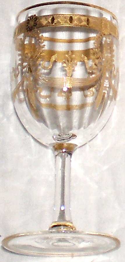 UNK389 (Gold Encrusted) Wine Glass by Unknown Manufacturer-1