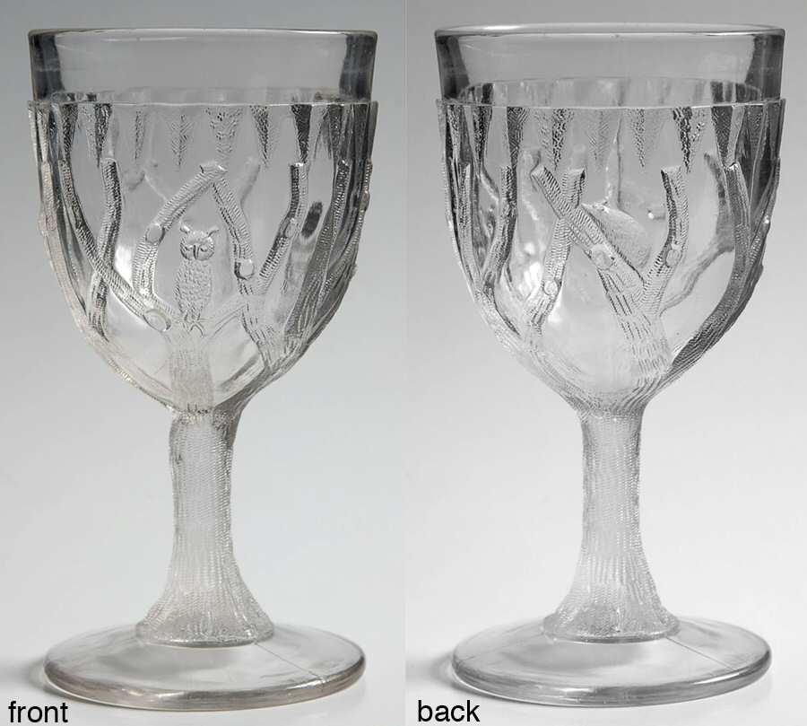 Owl and Possum Clear Water Goblet by Unknown Manufacturer-1
