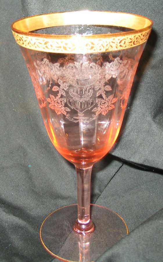 UNK4803 Pink Water Goblet by Unknown Manufacturer-1