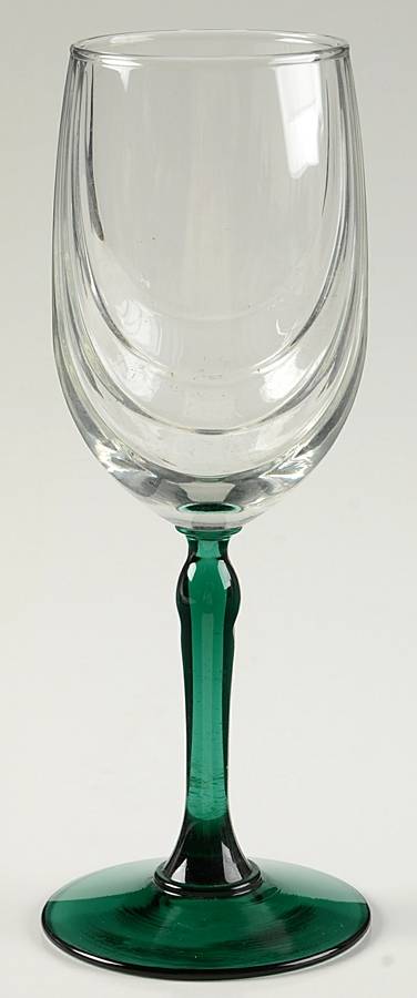 Crystal Green (No Trim) Water Goblet by Libbey Glass Company-1