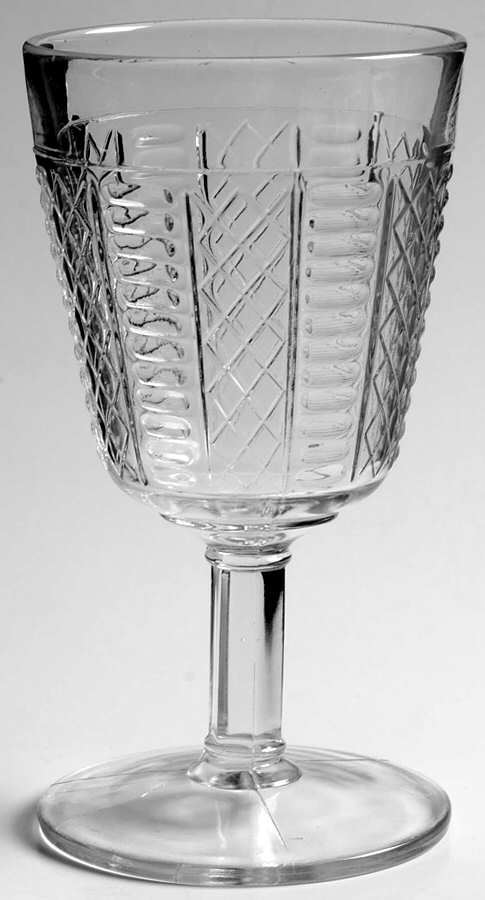 Lattice and Lens Water Goblet by Unknown Manufacturer-1