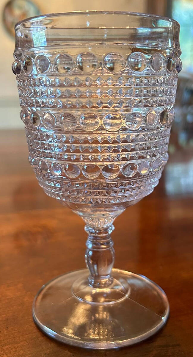 Banded Raindrops Water Goblet by Unknown Manufacturer-1