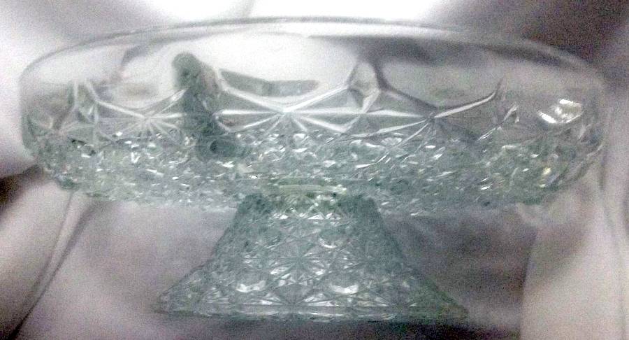 Daisy and Button Clear (France) 10" Footed Round 5 Part Relish by Unknown Manufacturer-1