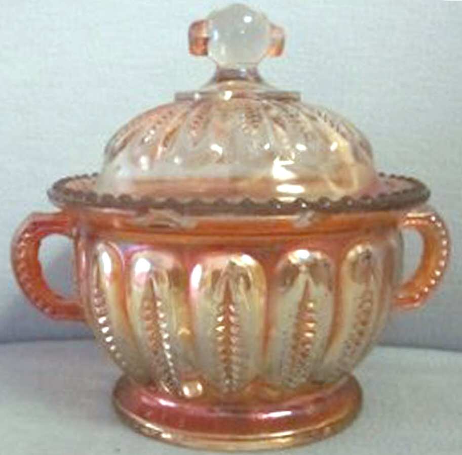 Zipper Variant Marigold (Carnival) Sugar Bowl & Lid by Westmoreland-1