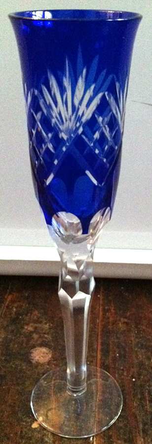 UNK12480 Cobalt Blue Fluted Champagne by Unknown Manufacturer-1