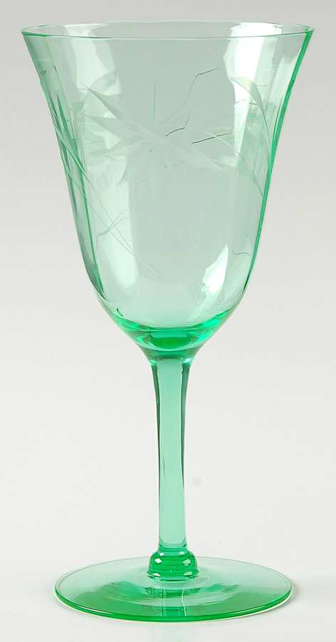 UNK970 Green Water Goblet by Unknown Manufacturer-1