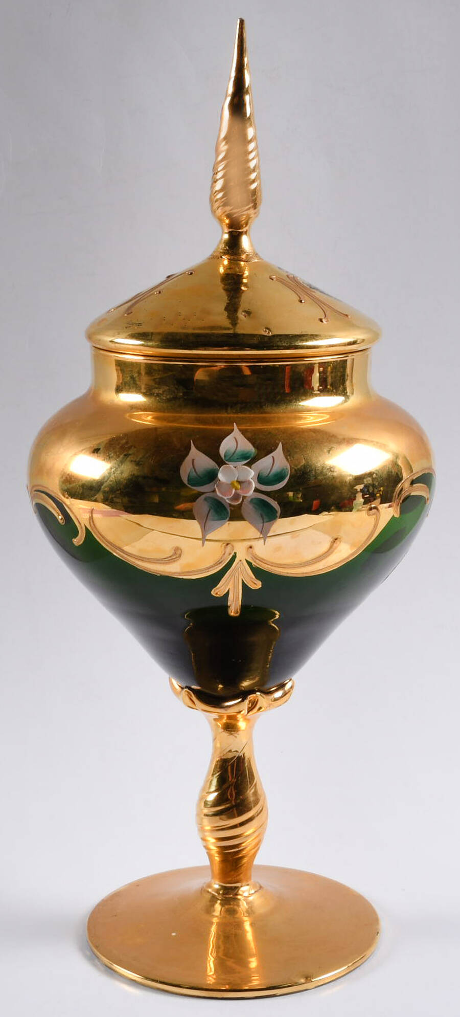 UNK13013 Green Candy Dish & Lid by Unknown Manufacturer-1