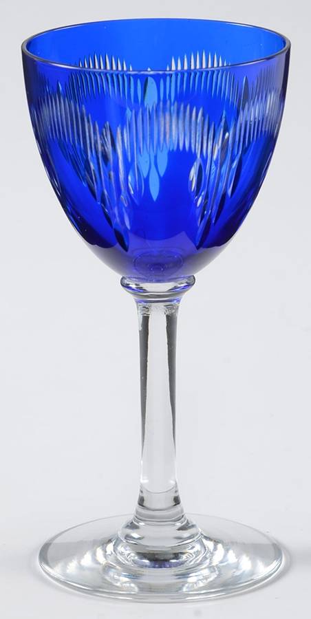 UNK4423 Cobalt Blue Wine Glass by Unknown Manufacturer-1