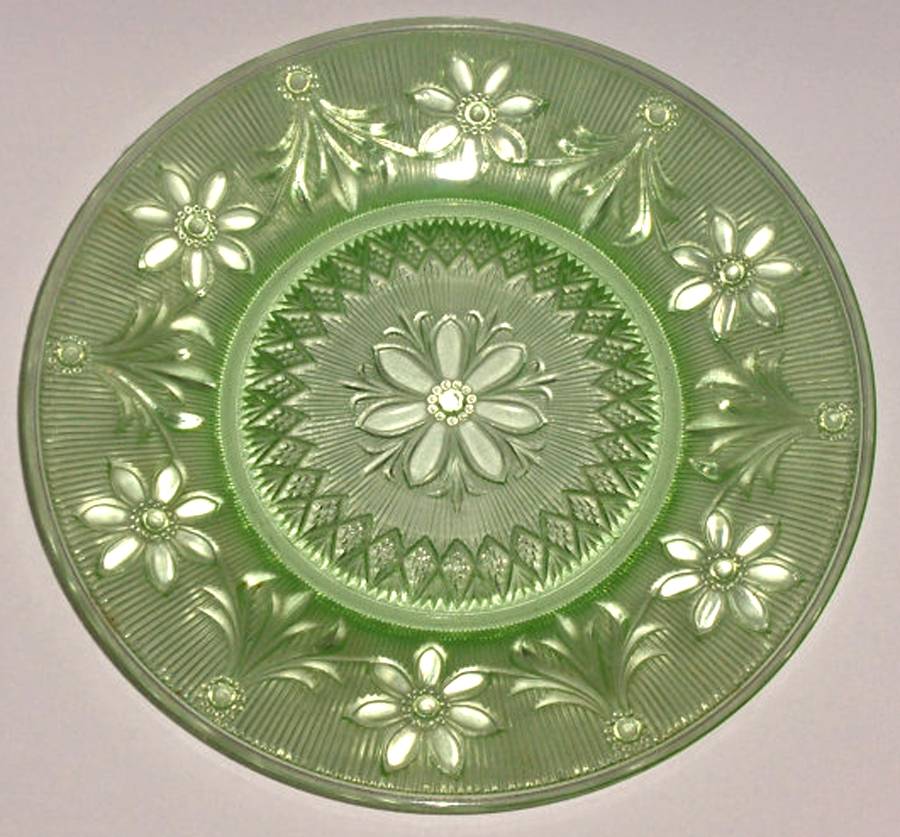 Shimmy Green Luncheon Plate by Unknown Manufacturer-1