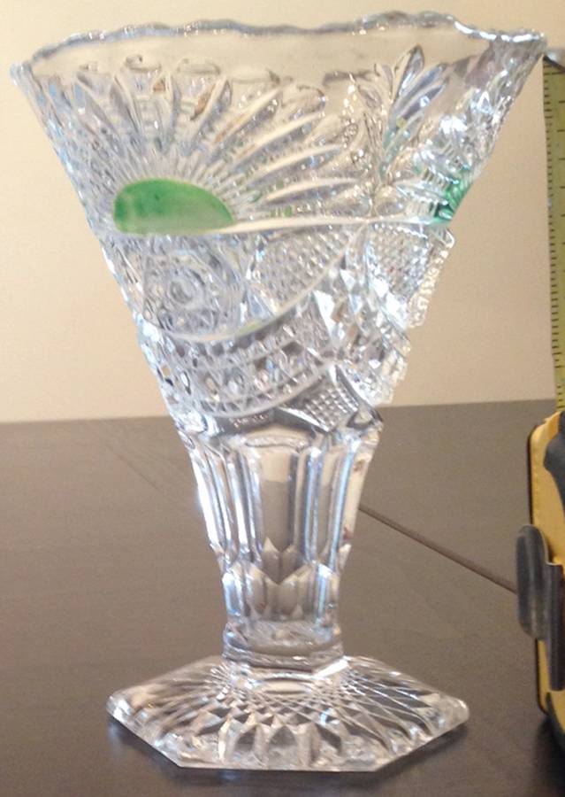 Rising Sun Green Flash Bud Vase by US Glass-1